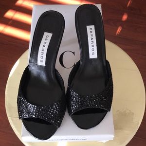 Caparros Slip on Sequin heels -small heels